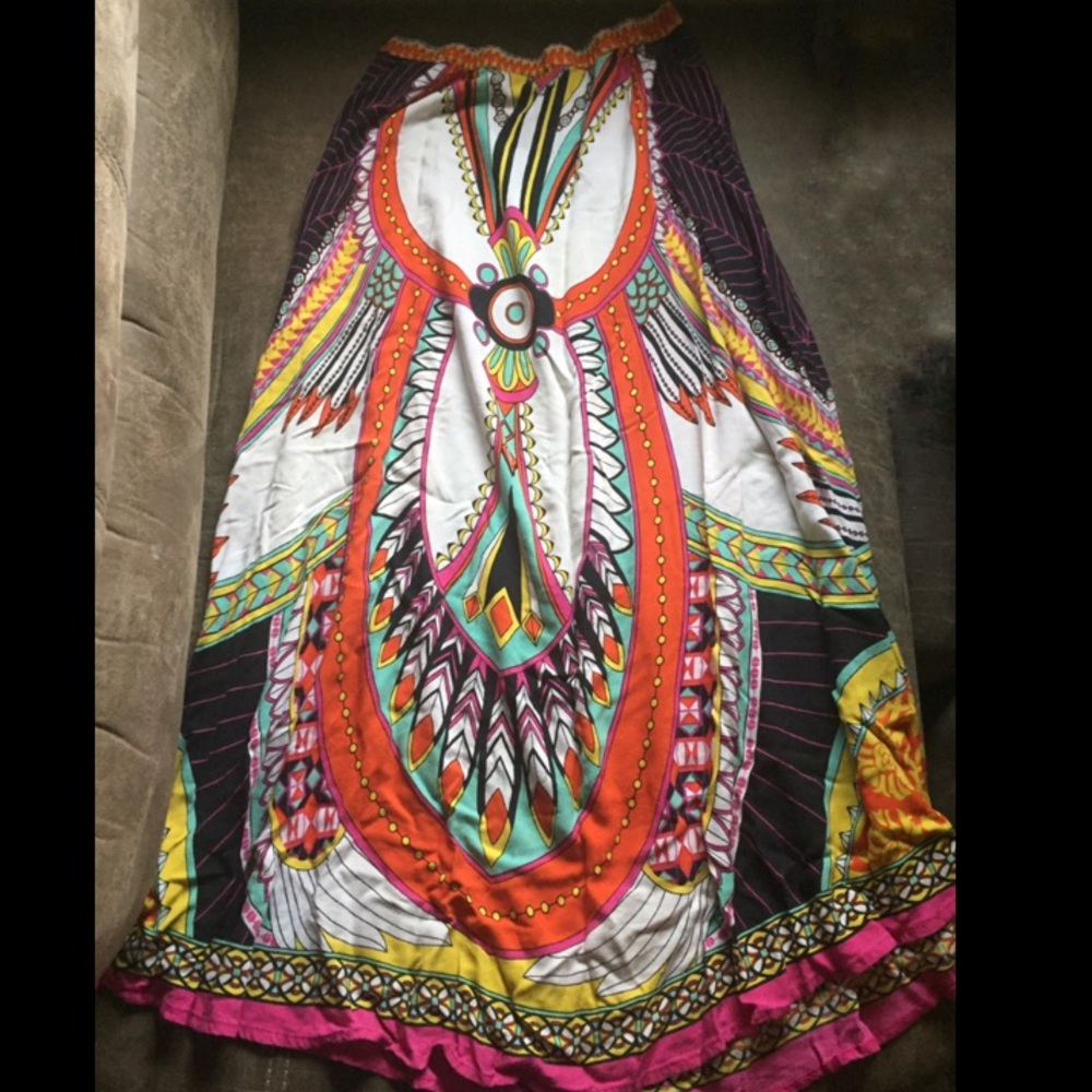 Colorful full length maxi skirt